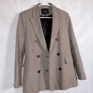 Maje Blazer Women’s  Wool Jacket, Designer Jacket Striped Beige Brown